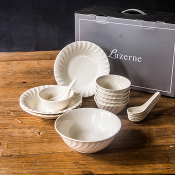 16-части порцеланов сервиз за хранене, китайски стил, семпъл стил