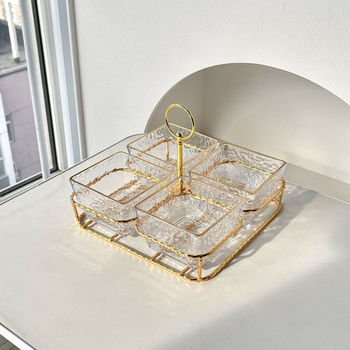 Акрилна разделена тава за плодове и закуски, опростен стил, премиум качество