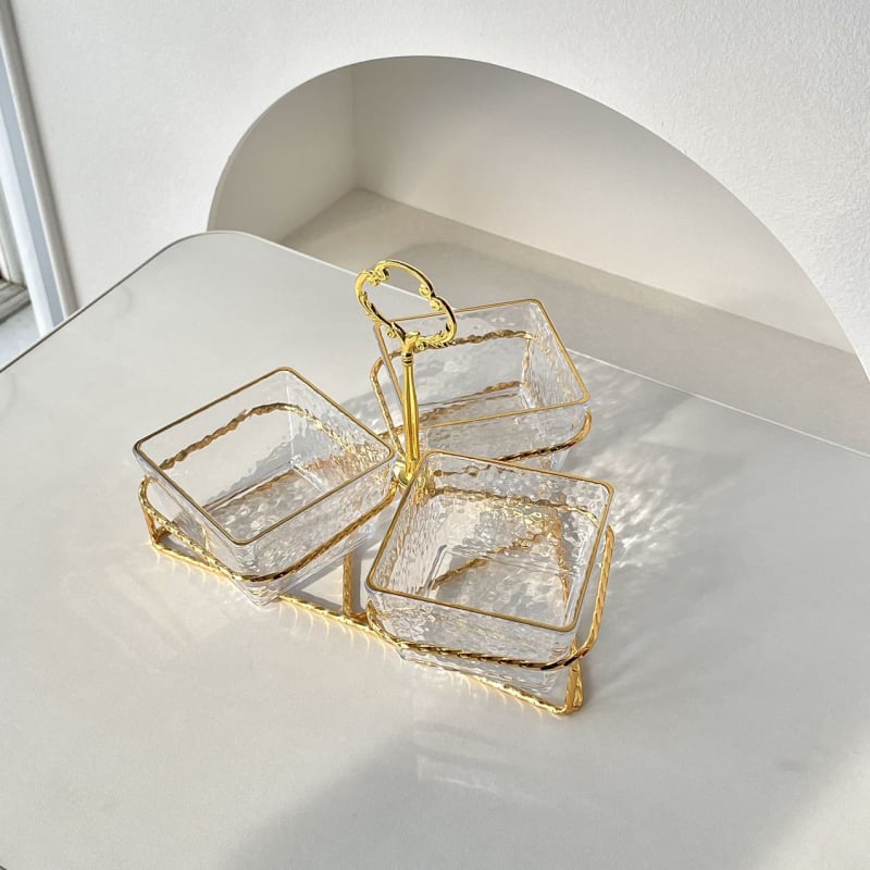 Акрилна разделена тава за плодове и закуски, опростен стил, премиум качество