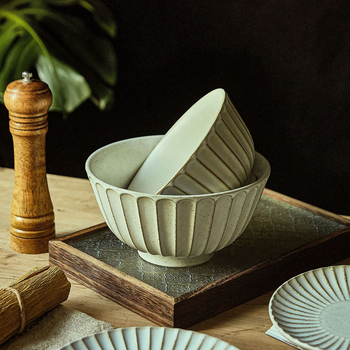 Tongxing 11-dijelni set keramičkog posuđa u retro stilu – japanska keramika, plosnate zdjele, tanjuri za sushi, tanjuri za užinu, jednobojan, glazirana površina peći, mikrovalna kompatibilnost, prilagodljiv