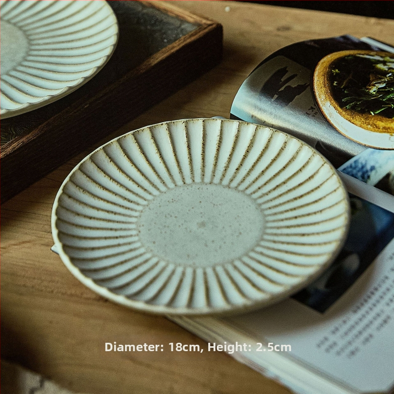 Tongxing 11-dijelni set keramičkog posuđa u retro stilu – japanska keramika, plosnate zdjele, tanjuri za sushi, tanjuri za užinu, jednobojan, glazirana površina peći, mikrovalna kompatibilnost, prilagodljiv