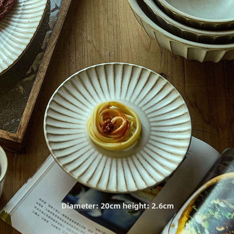 Tongxing 11-dijelni set keramičkog posuđa u retro stilu – japanska keramika, plosnate zdjele, tanjuri za sushi, tanjuri za užinu, jednobojan, glazirana površina peći, mikrovalna kompatibilnost, prilagodljiv