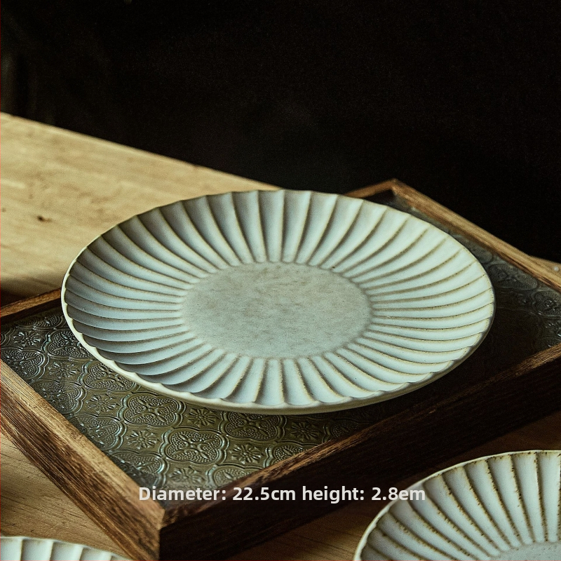 Tongxing 11-dijelni set keramičkog posuđa u retro stilu – japanska keramika, plosnate zdjele, tanjuri za sushi, tanjuri za užinu, jednobojan, glazirana površina peći, mikrovalna kompatibilnost, prilagodljiv