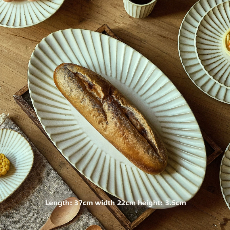 Tongxing 11-dijelni set keramičkog posuđa u retro stilu – japanska keramika, plosnate zdjele, tanjuri za sushi, tanjuri za užinu, jednobojan, glazirana površina peći, mikrovalna kompatibilnost, prilagodljiv