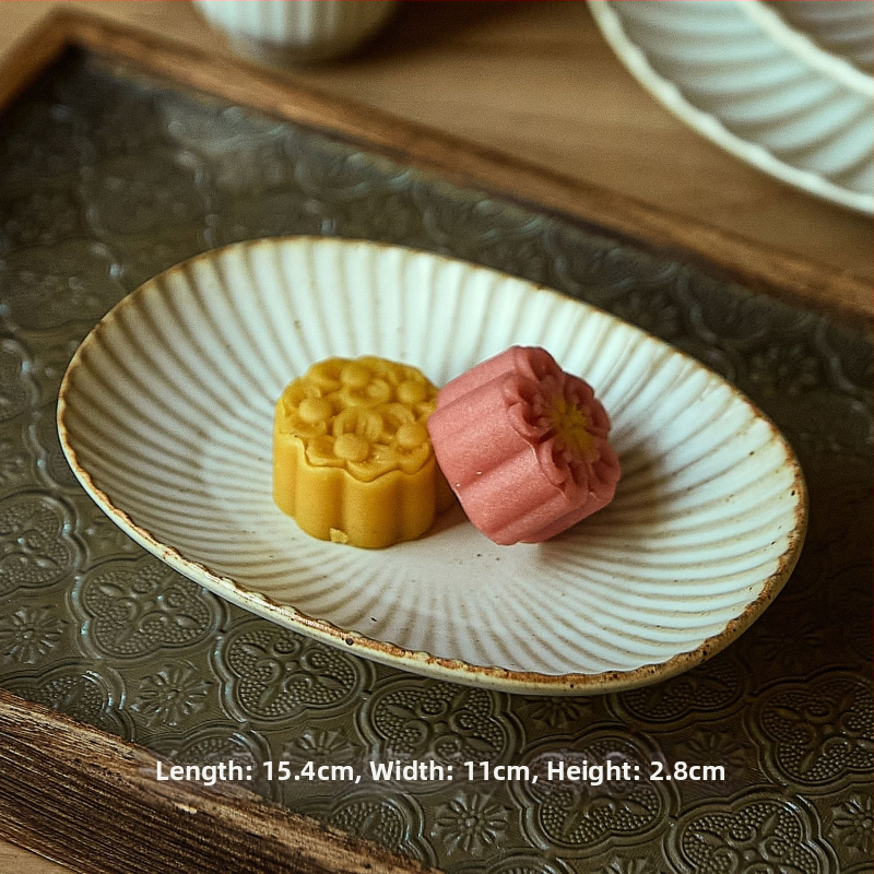 Tongxing 11-dijelni set keramičkog posuđa u retro stilu – japanska keramika, plosnate zdjele, tanjuri za sushi, tanjuri za užinu, jednobojan, glazirana površina peći, mikrovalna kompatibilnost, prilagodljiv