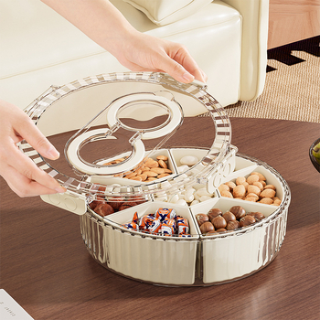 Forgó gyümölcstál, PET+PP, könnyed luxus stílus, egységes mintázat, asztali bemutató tál