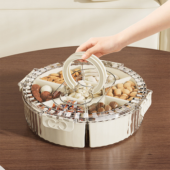 Forgó gyümölcstál, PET+PP, könnyed luxus stílus, egységes mintázat, asztali bemutató tál