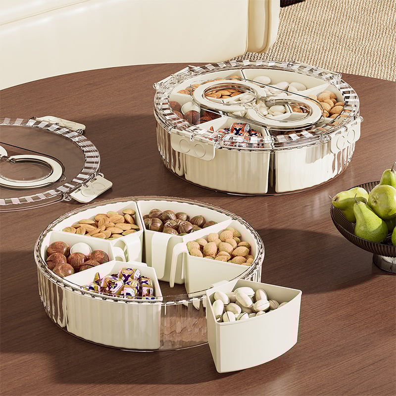 Forgó gyümölcstál, PET+PP, könnyed luxus stílus, egységes mintázat, asztali bemutató tál