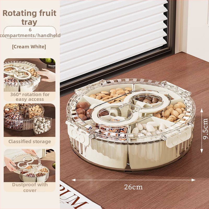 Forgó gyümölcstál, PET+PP, könnyed luxus stílus, egységes mintázat, asztali bemutató tál