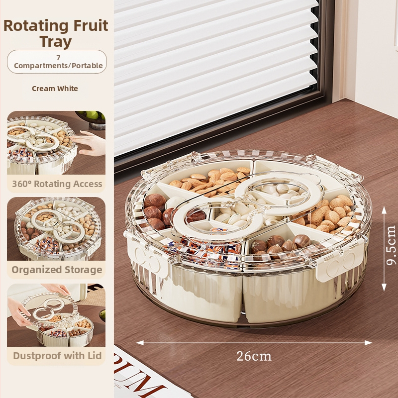 Forgó gyümölcstál, PET+PP, könnyed luxus stílus, egységes mintázat, asztali bemutató tál