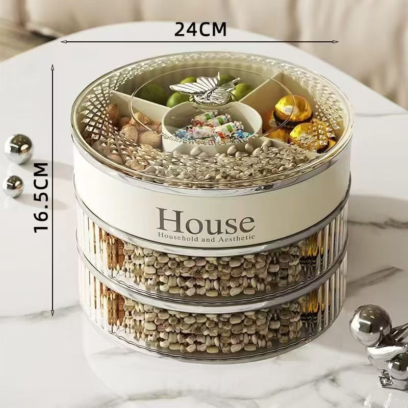 Пластмасова кутия за лакомства и плодова чиния, скандинавски стил, прост дизайн