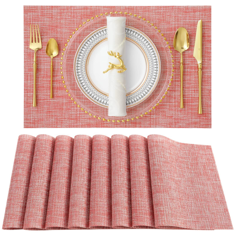 Set de suporturi pentru masă din PVC, cu față de masă și covorașe pentru oale, impermeabile și rezistente la ulei, pătrate, origine Zhejiang, calitate Prima Clasă