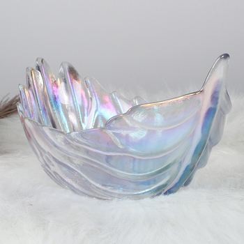 Vas de sticlă cu formă neregulată, suprafață pictată manual, modele multiple; logo tipărit, personalizare disponibilă