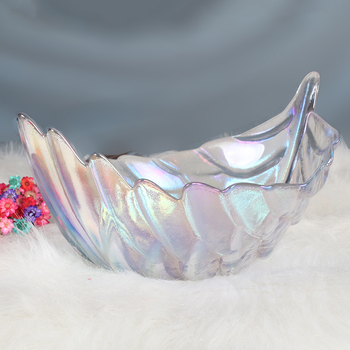 Vas de sticlă cu formă neregulată, suprafață pictată manual, modele multiple; logo tipărit, personalizare disponibilă