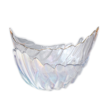 Vas de sticlă cu formă neregulată, suprafață pictată manual, modele multiple; logo tipărit, personalizare disponibilă