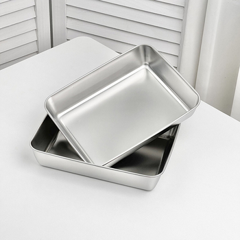 Tava de pregătire a alimentelor din oțel inoxidabil 304 – dreptunghiulară, suprafață mată, tip farfurie universal, stil modern minimalist