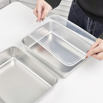 Tava de pregătire a alimentelor din oțel inoxidabil 304 – dreptunghiulară, suprafață mată, tip farfurie universal, stil modern minimalist