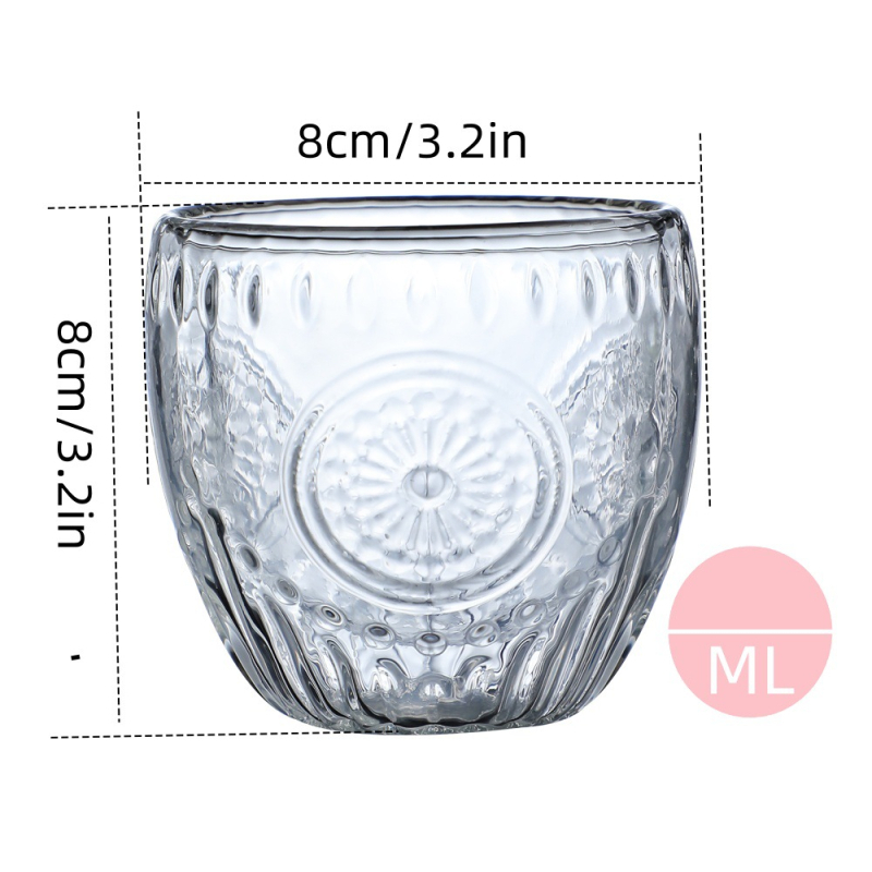 Двоен слой боросиликатно стъкло, чаша за кафе/чай, термоустойчива, без дръжка, ледников модел, комплект от 6 броя