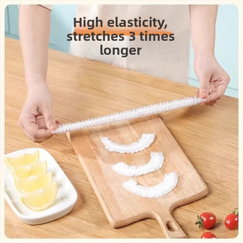 Jednorazový obal z potravinárskej fólie, štýl sprchovej čiapky s gumou, antibakteriálny, pre zvyšky jedla, tepelne odolný -60°C až 100°C