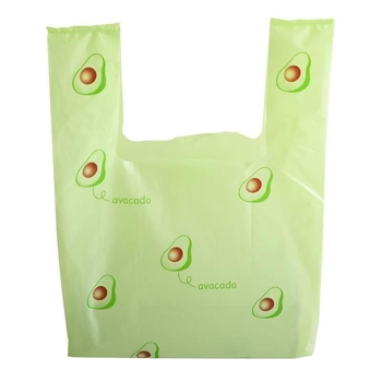 Πλαστική tote τσάντα με θέμα αβοκάντο - φορητή, επαναχρησιμοποιούμενη, PE, καθολική χρήση, 50 τεμάχια σε κουτί
