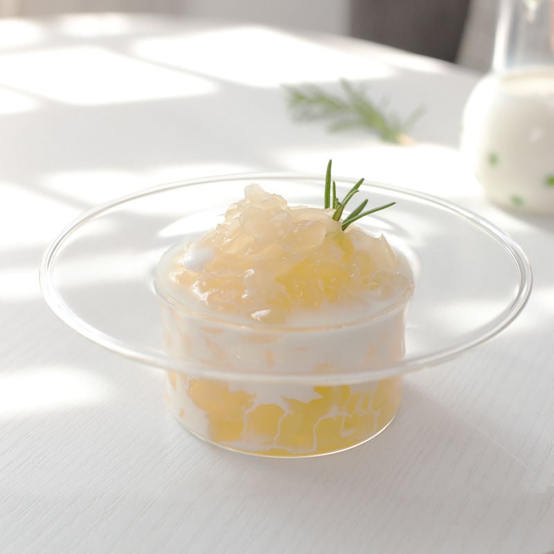 Prozirni stakleni set zdjela za deserte, jogurt i voće — Instagramom inspiriran minimalistički stil, otporan na toplinu, rekvizit za fotografije