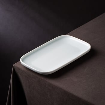 Porcelanski kvadratni tanjur, kineski stil posuđa, monokromatski uzorak