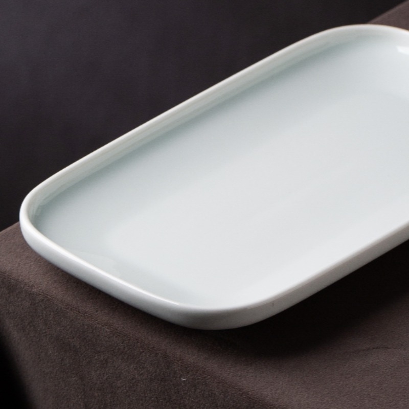 Porcelanski kvadratni tanjur, kineski stil posuđa, monokromatski uzorak