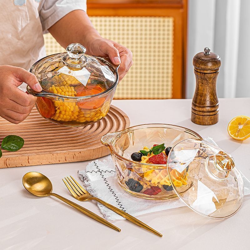 Μπολ για νούντλς και σαλάτα με καπάκι - διπλά χερούλια, αντι-καύσης, χειροποίητο από την ffy, σκανδιναβικό ύφος