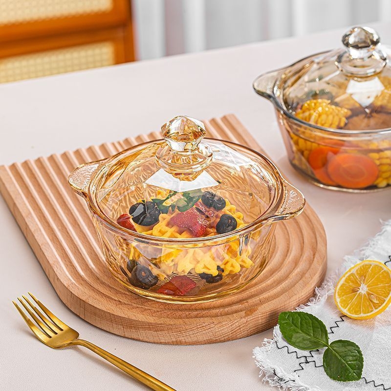 Μπολ για νούντλς και σαλάτα με καπάκι - διπλά χερούλια, αντι-καύσης, χειροποίητο από την ffy, σκανδιναβικό ύφος