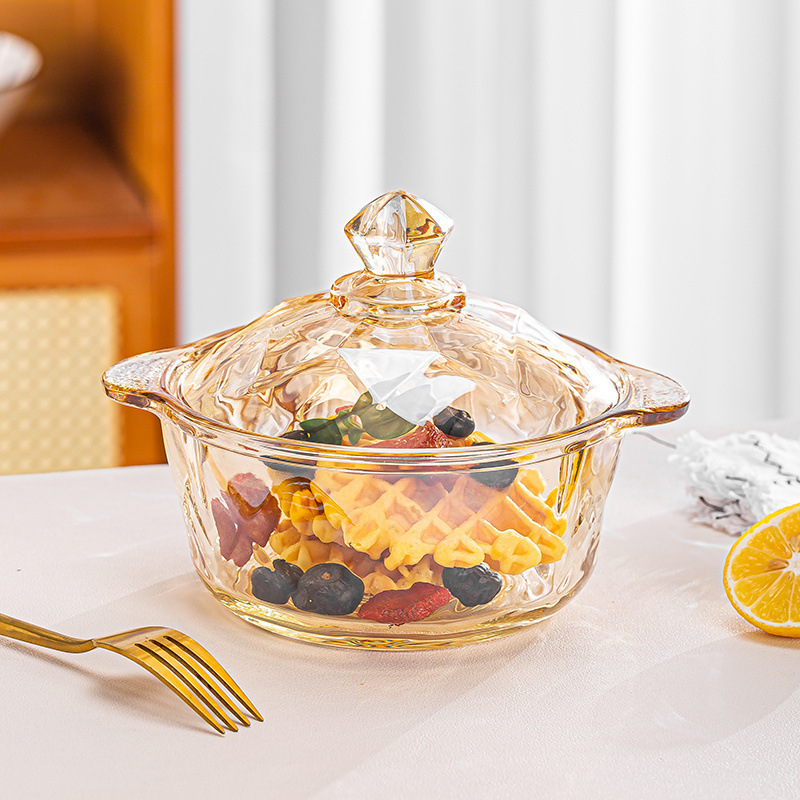 Μπολ για νούντλς και σαλάτα με καπάκι - διπλά χερούλια, αντι-καύσης, χειροποίητο από την ffy, σκανδιναβικό ύφος