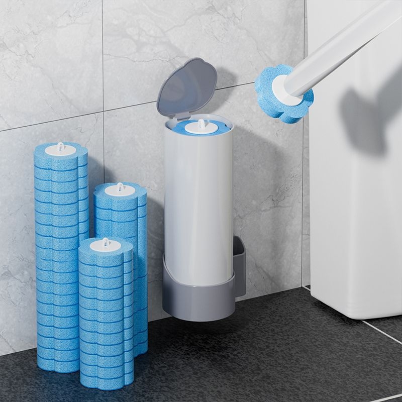 Комплект за еднократна четка за тоалетна, стенен монтаж, дълга дръжка, пластмасов почистващ инструмент за баня