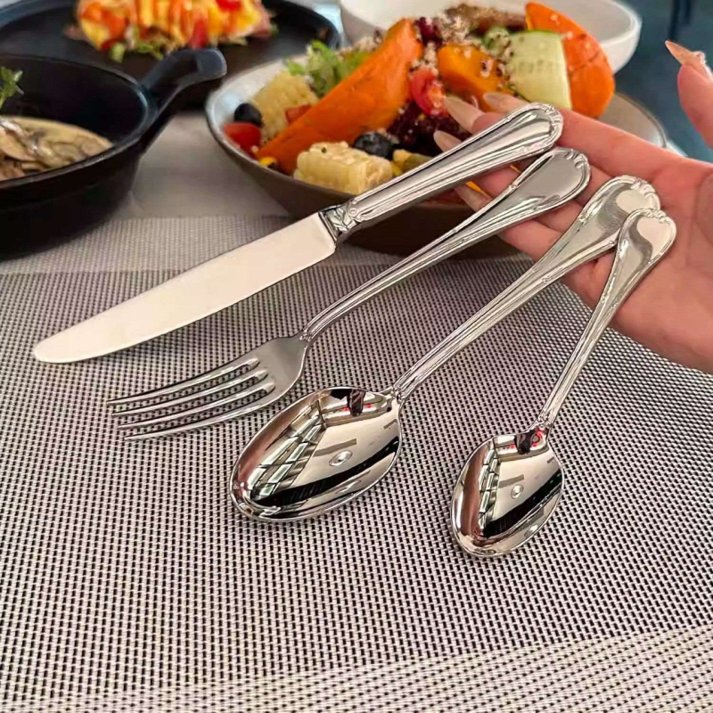 Set posuđa od nehrđajućeg čelika 304 za zapadnu kuhinju – debelo polirano, visoka klasa, ručna izrada, prilagodljivo, model 009