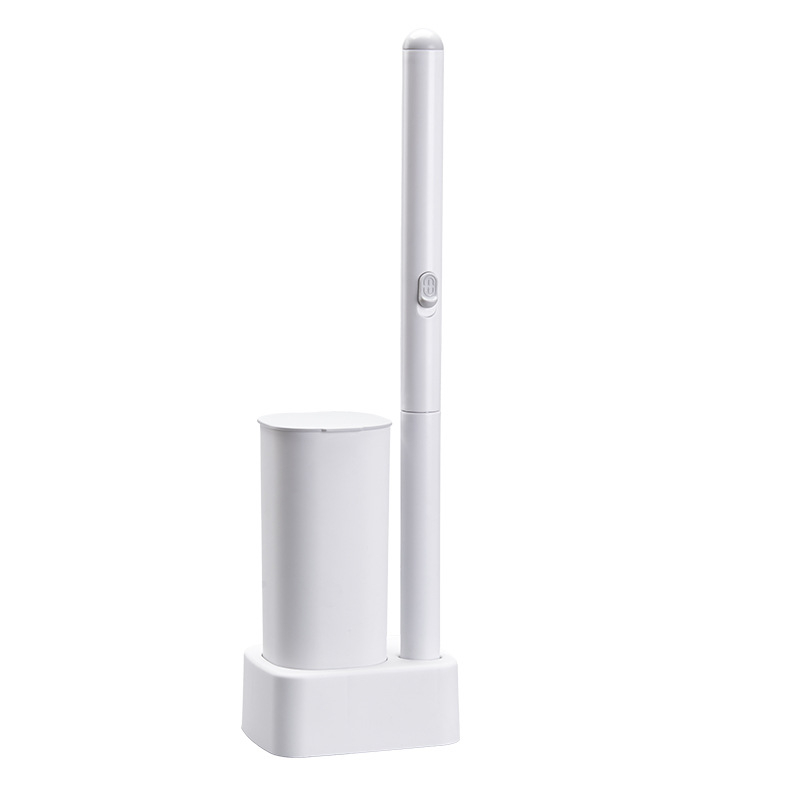 Тоалетна четка Dapeng с дълга дръжка, сменяема глава, без мъртви ъгли, стойка