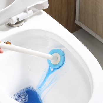 Jednokratni set četke za WC s logotipom, plastični, moderni minimalistički stil, bez prilagodbi, brend Beautiful and Elegant.