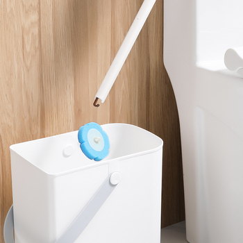 Jednokratni set četke za WC s logotipom, plastični, moderni minimalistički stil, bez prilagodbi, brend Beautiful and Elegant.