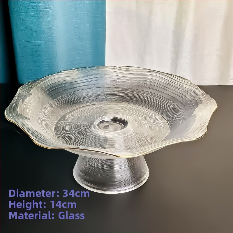 Стъклена плодова чиния с високи крака – модерен минималистичен стил, лято 2021