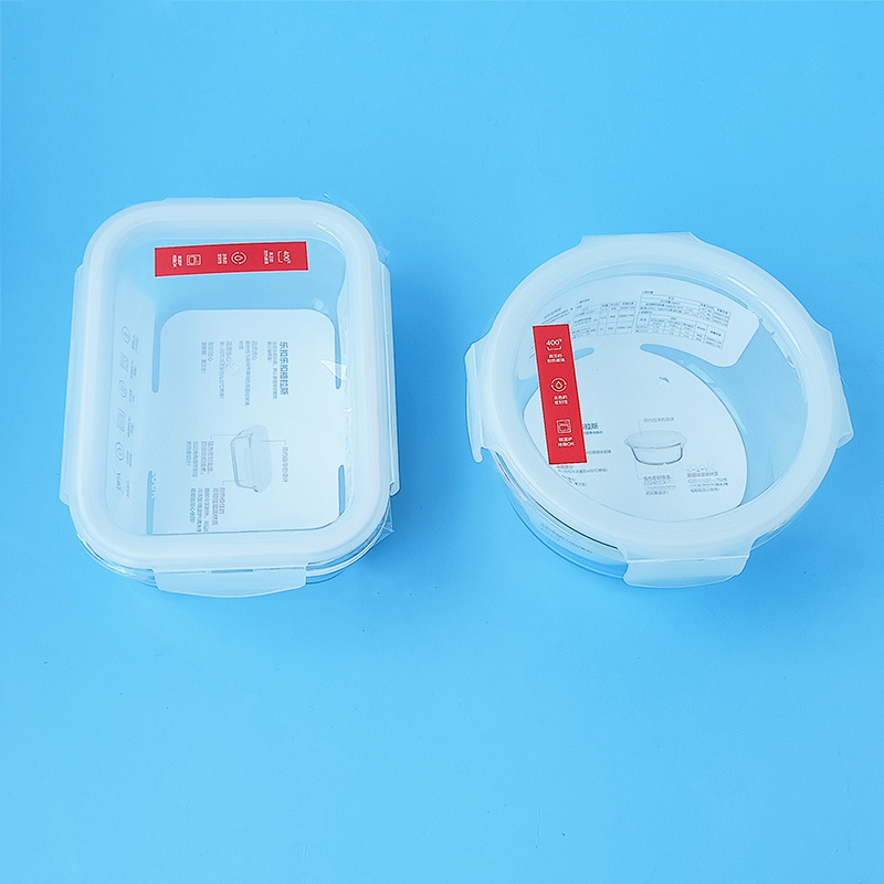 Lock staklena kutija za hranu, set od 2 komada, mikrovalna sigurna, kapacitet 501–800 ml, staklo otporno na toplinu