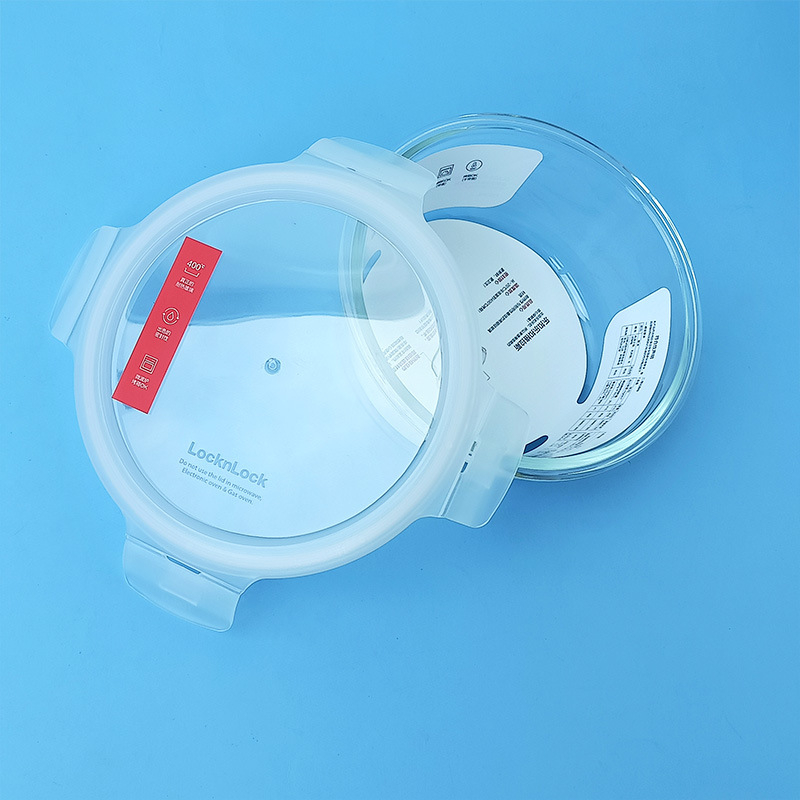 Lock staklena kutija za hranu, set od 2 komada, mikrovalna sigurna, kapacitet 501–800 ml, staklo otporno na toplinu