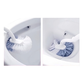 Четка за тоалетна с дълга дръжка, стенен монтаж за домашна баня (Пластмасова; Стенен монтаж; Дълга дръжка; За домашна баня; Премахване на петна)