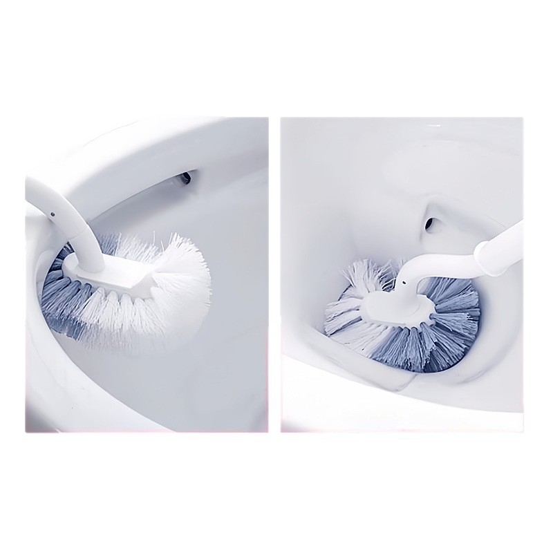 Четка за тоалетна с дълга дръжка, стенен монтаж за домашна баня (Пластмасова; Стенен монтаж; Дълга дръжка; За домашна баня; Премахване на петна)