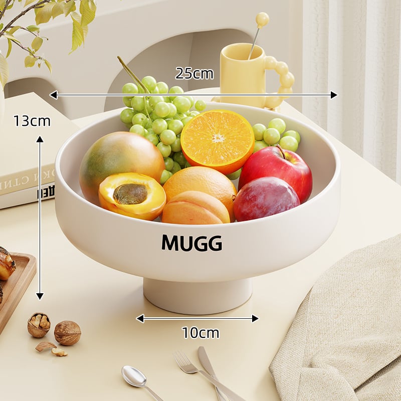 Duboka posuda za voće, kružnog oblika, od ugljičnog čelika, moderan minimalistički stil, naljepnica visoke temperature
