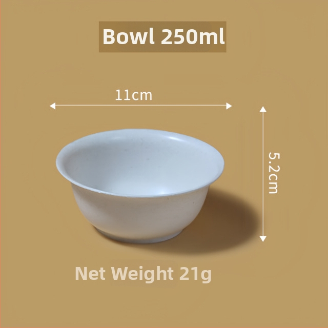 Jednorazová miska z odpaľovaných ryžových šupiek a PP plastu, hrubšia konštrukcia, balenie 500 kusov, objem 250/350/500 ml, biologicky rozložiteľné