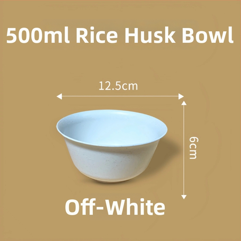 Jednorazová miska z odpaľovaných ryžových šupiek a PP plastu, hrubšia konštrukcia, balenie 500 kusov, objem 250/350/500 ml, biologicky rozložiteľné