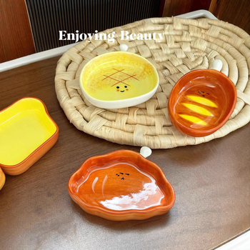 Cuki kerámia tál karikatúra mintával – nem szabályos forma; Anyag: kerámia; Minta: karikatúra; Stílus: aranyos; Felület: aláglazúros