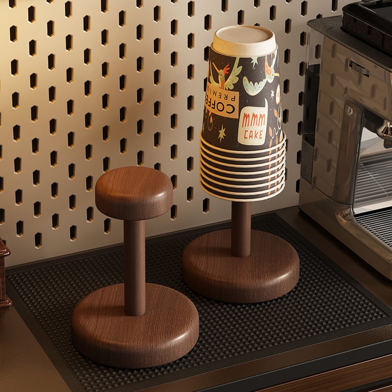 Дървен държач за чаши за бюро, ретро стил с лукс, настолен органайзер за чаши