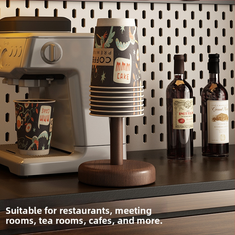 Дървен държач за чаши за бюро, ретро стил с лукс, настолен органайзер за чаши