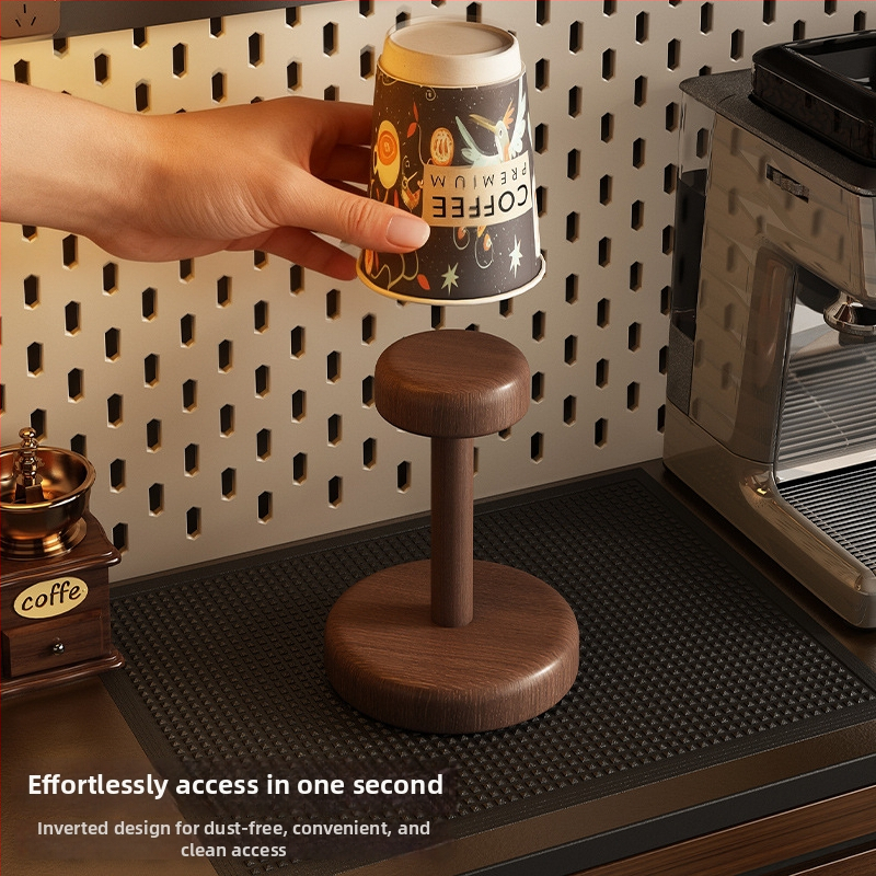 Дървен държач за чаши за бюро, ретро стил с лукс, настолен органайзер за чаши