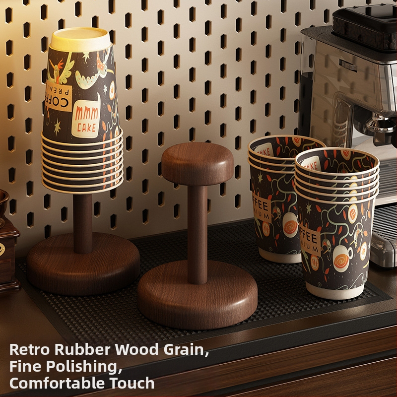 Дървен държач за чаши за бюро, ретро стил с лукс, настолен органайзер за чаши
