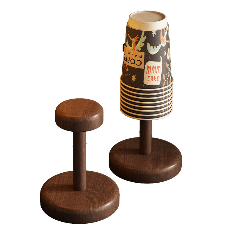 Дървен държач за чаши за бюро, ретро стил с лукс, настолен органайзер за чаши