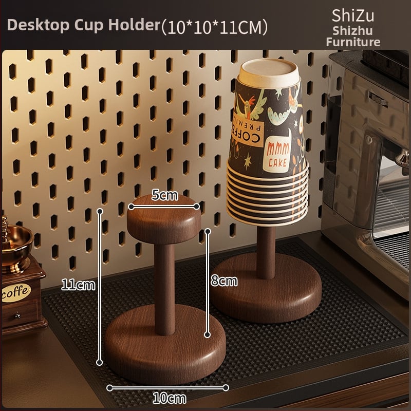 Дървен държач за чаши за бюро, ретро стил с лукс, настолен органайзер за чаши